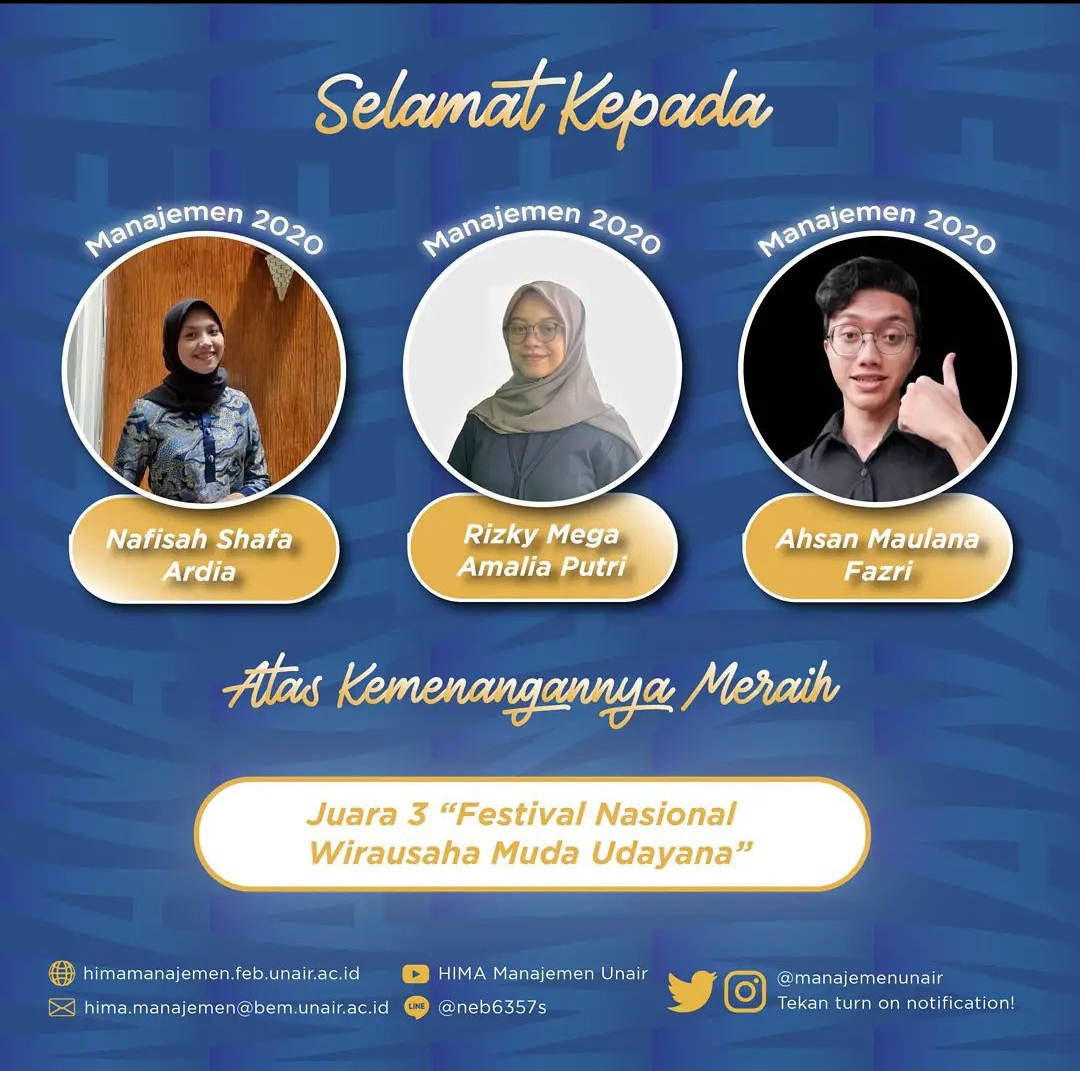 Juara 3 Festival Nasional Wirausaha Muda Nas Udayana