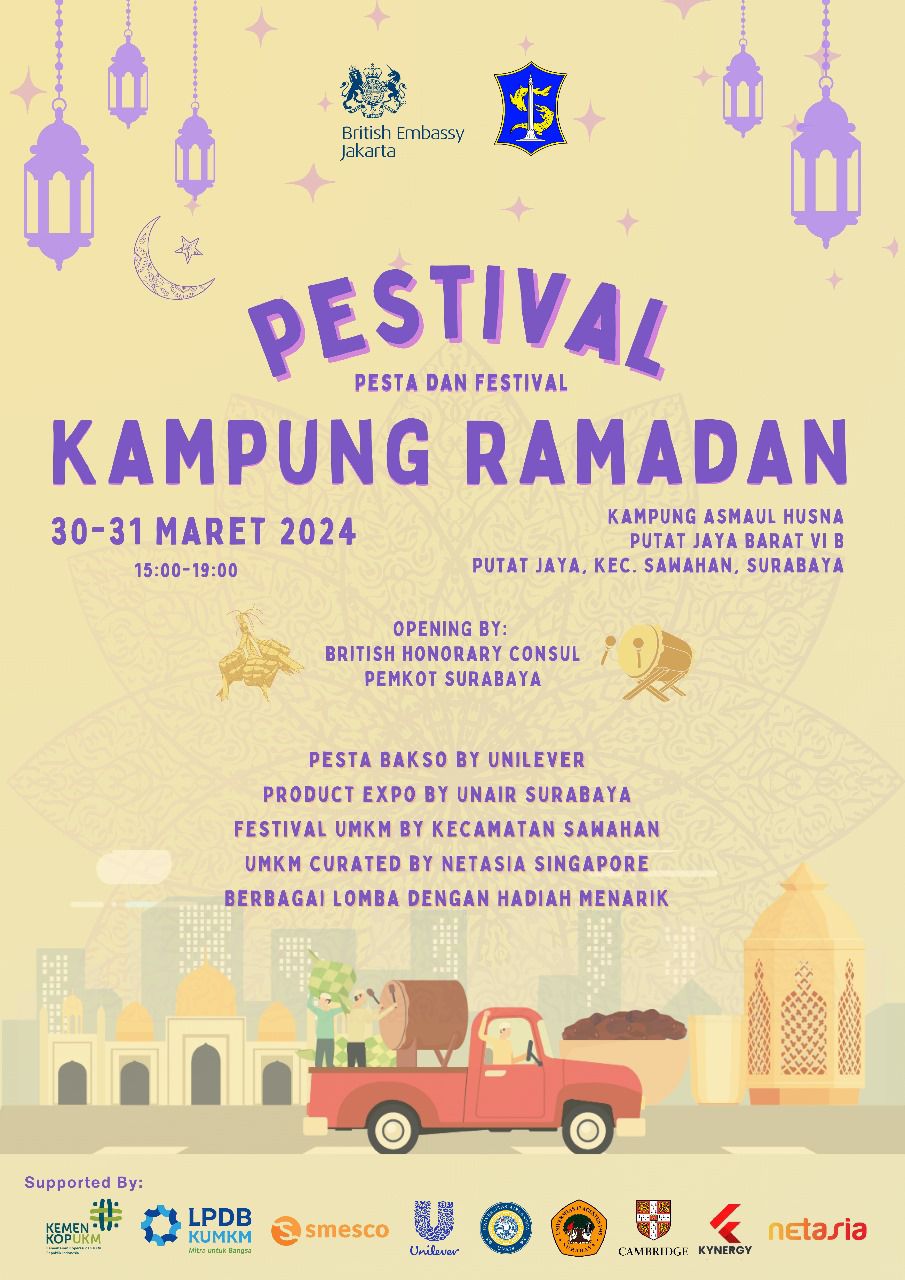 Kolaborasi Universitas Airlangga dan Cambridge University serta Pemerintah Kota Surabaya dalam Pesta Festival (Pestival) Kampung Ramadhan di Kampung Asmaul Husna