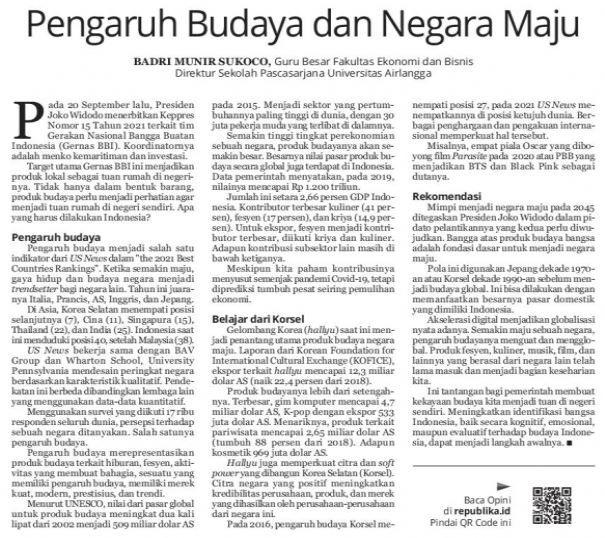 Opini Prof. Badri MS Pengaruh Budaya dan Negara Maju